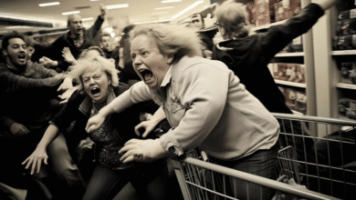 Guy Scaring Old Lady in Store Oddwin
